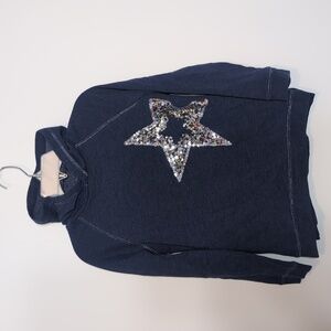 Sonoma Perfect Hoodie Blue Silver Sequin Star